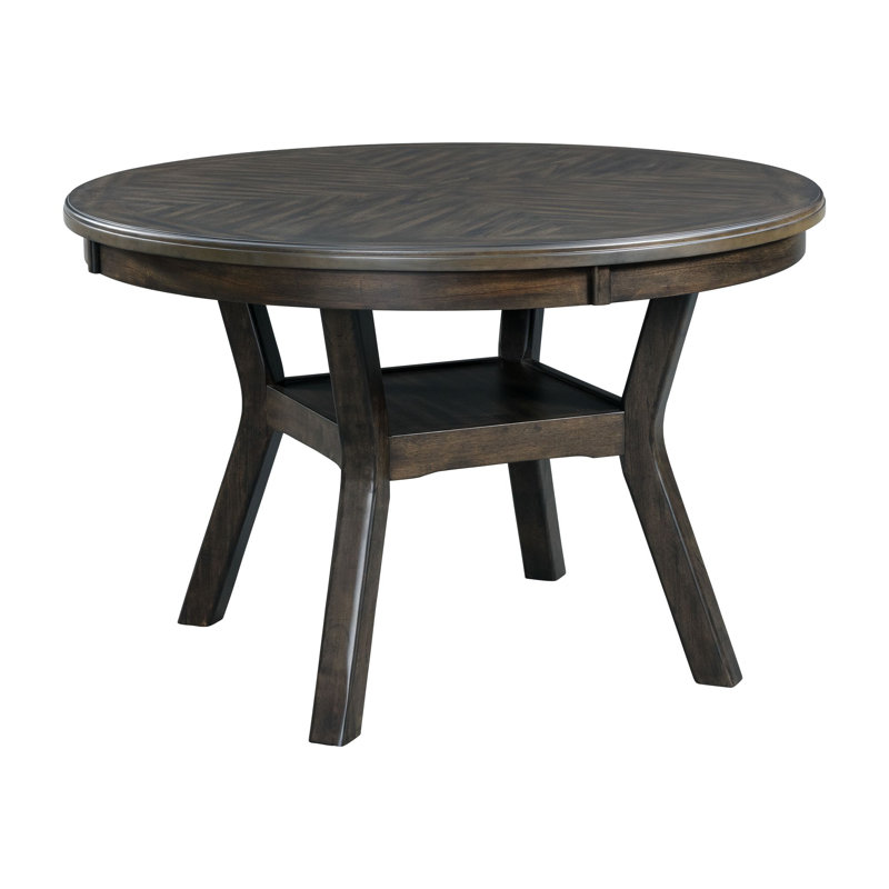 Relyea Round Dining Table, Standard Height (30" Height), Walnut