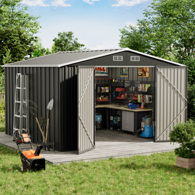 Spacious 10x10 Ft. Metal Storage Shed with 660 Cubic Feet of Room for All Your Needs