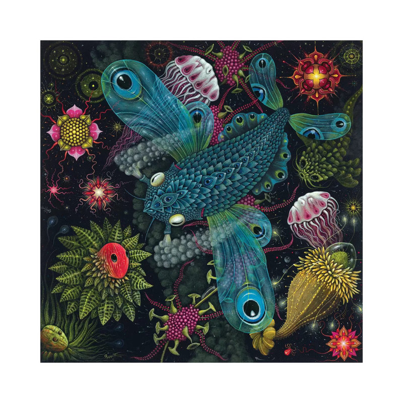 Planktonauts IV par R.S. Connett - impression sur toile tendue, H 12 po x l 12 po x P 0,75 po