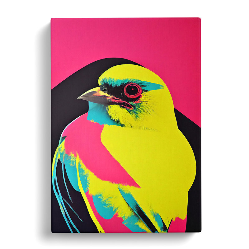 Technicolour Bird No.3 Abstract - Wrapped Canvas, 50cm H x 35cm W x 3cm D