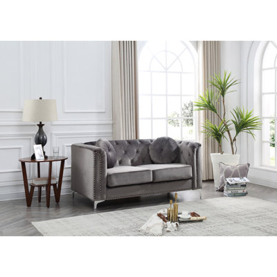 Contemporary Dark Gray Loveseat