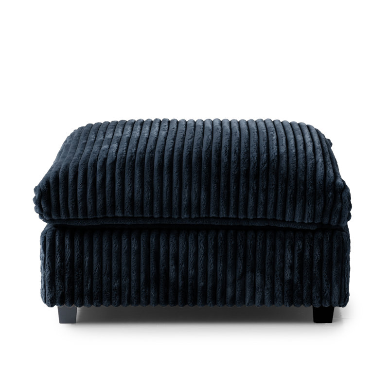 Canapé modulaire rembourré avec repose-pieds, Noir
