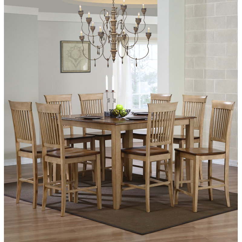 Huerfano Valley 8 - Person Solid Wood Top Four Leg Base Dining Set