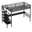 Structure de lit mezzanine en métal avec bureau, aucun sommier nécessaire, simple