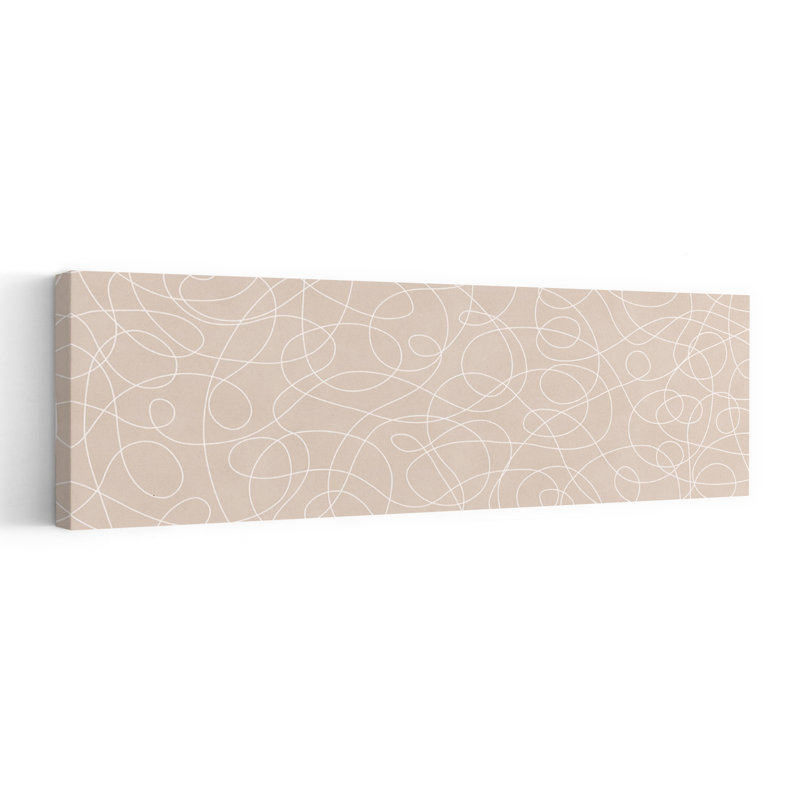 «Neutral Abstract Lines Abstract Contemporary Elegant Art mural», H 48 po x l 16 po