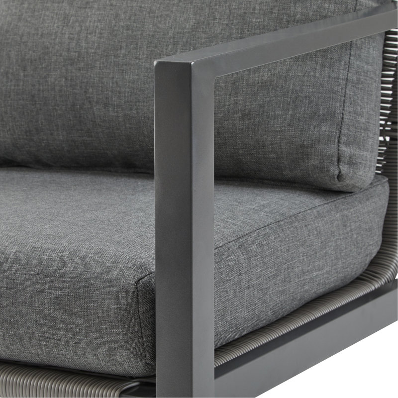 Chaise longue grise en aluminium avec coussins de poignet ergonomiques, Gris / Noir