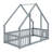 Dreamy Kids’ House Bed Ground-Level Design With Sturdy Wooden Guardrails-1836043463