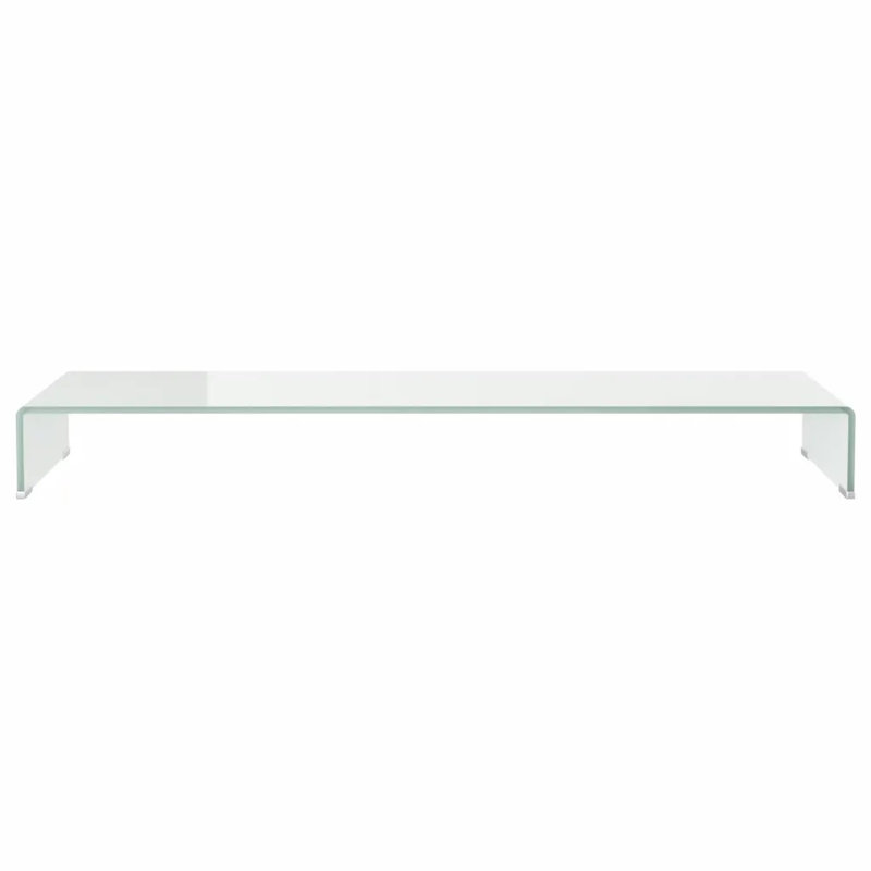 Wakeland TV Stand/Monitor Riser Glass, Transparent, 120cm