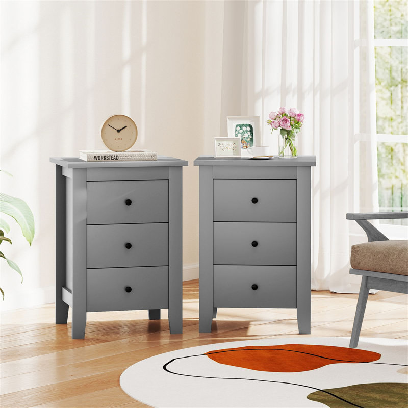 46cm W Manufactured Wood Bedside Table
