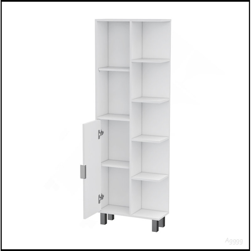 White 9-Shelf Linen Cabinet