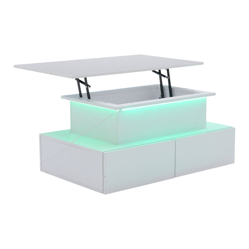 Lift Top Coffee Table with Storage, White