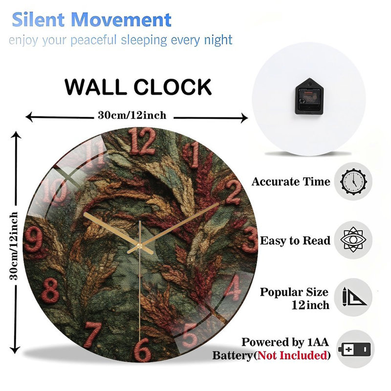 Horloge murale 12 po avec horloge murale