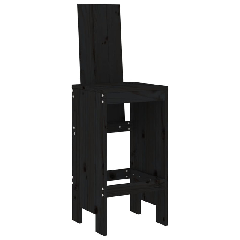 Morrigun Solid Wood Counter Stool, Black
