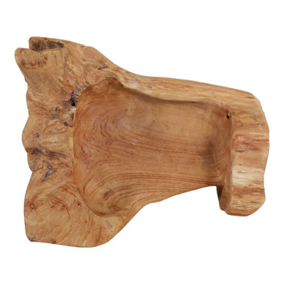 Bol décoratif abstrait en bois pour la décoration intérieure - Bol d'appoint moderne idéal pour l'entrée, le salon ou le comptoir de la cuisine - Beige et marron