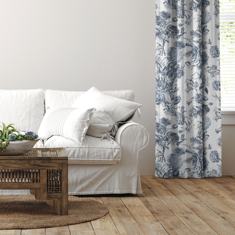 Alexandria White Cotton Pinch Pleat Drapery Panel Set of 2, 20" W  x 60" L