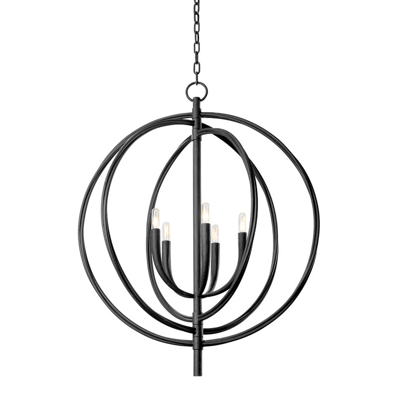 Fillea 5 Light Pendant, Black Iron
