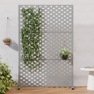H 72 po x l 47 po x P 16 po avec écran d'intimité en métal et panneau de clôture en treillis pour terrasse
