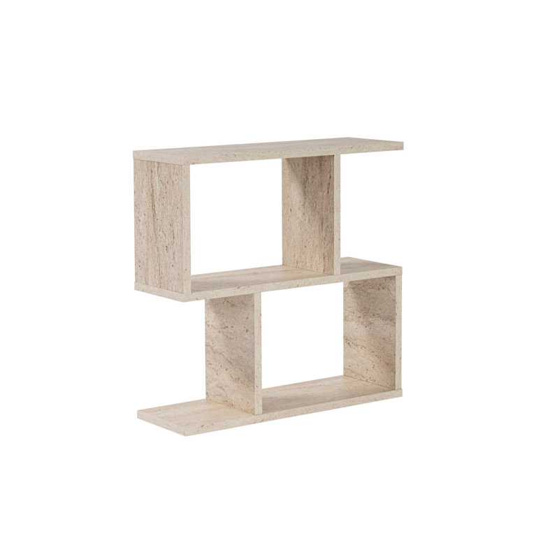 Table de bout avec tablette de plancher, Travertin