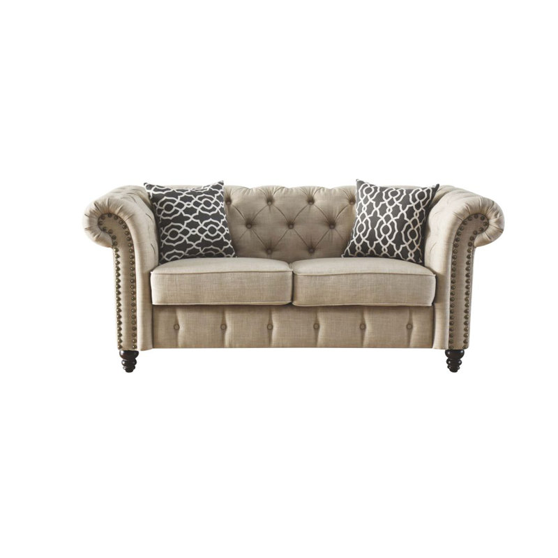Causeuse moderne avec 2 coussins Aurelia, Beige
