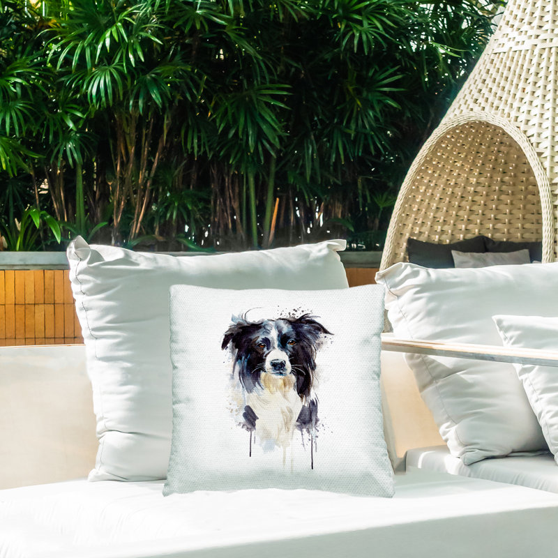 Coussin extérieur Stupell Industries Collie Dog