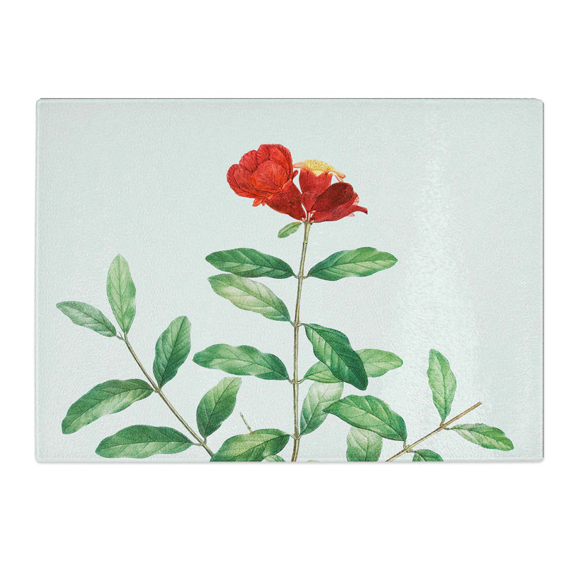 Tempered Glass Pomegranate Tree Branch by Pierre-Joseph Redoute Chopping Board, 39 cm W x 28.5 cm L
