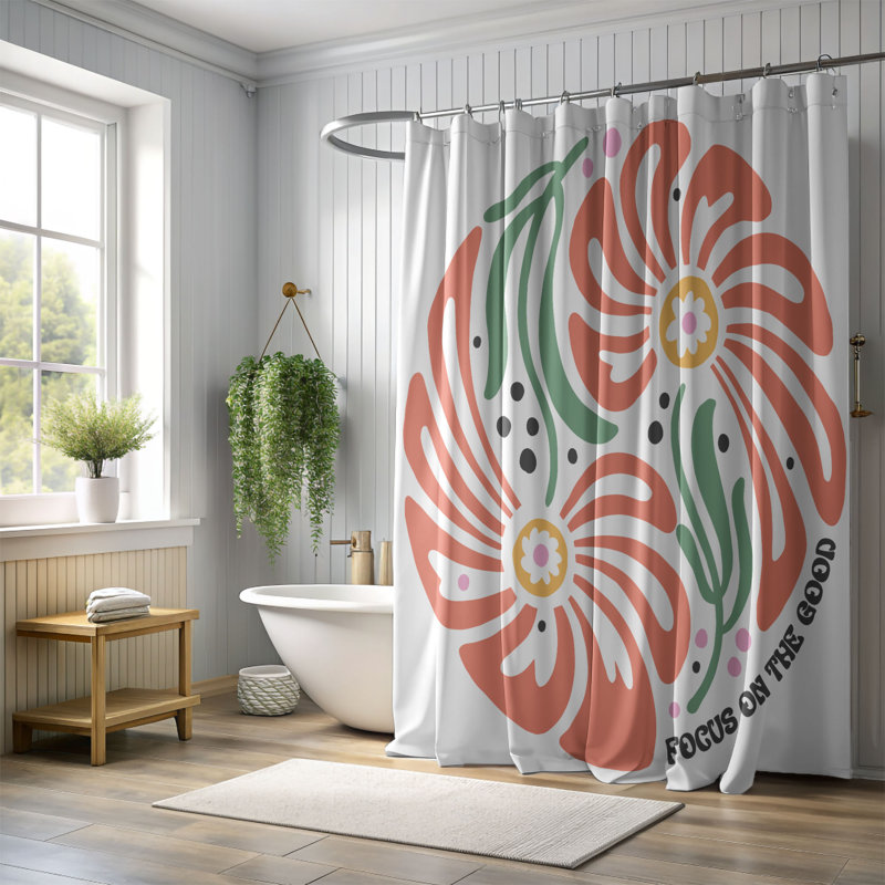 Rideau de douche 1 pièce Wild Flora, H 74 po x l 40 po