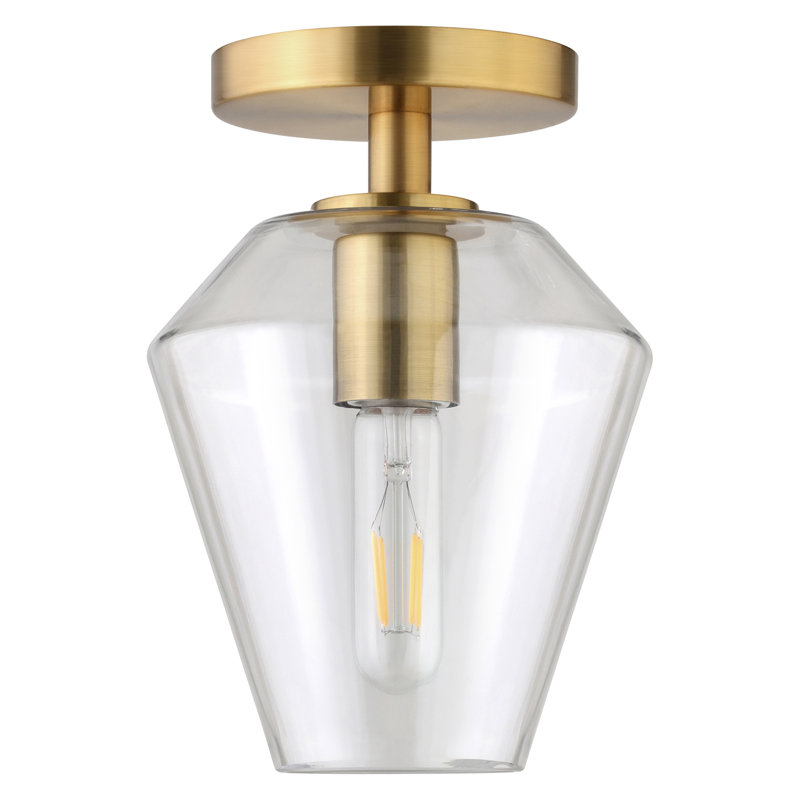 Alexsondra Glass Semi Flush Mount, Brass