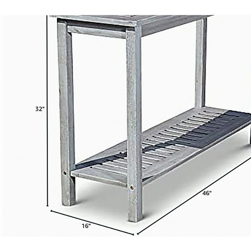 Console Eucalyptus, gris argenté