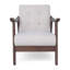 Chaise de style Mid-Century moderne avec revêtement beige et structure d'appoint solide