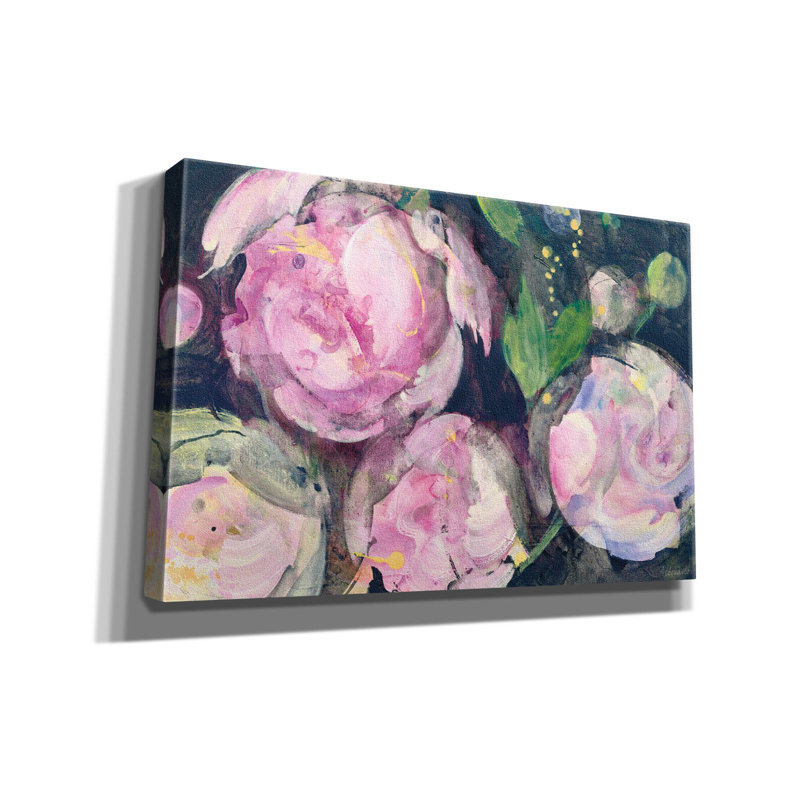Toile épique Graffiti «Evening Peony 2» par Albena Hristova, 60 po x 40 po