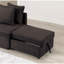 Chaise convertible moderne avec fonction de rangement, revêtement en tissu gris, réglable, coussins-243477674