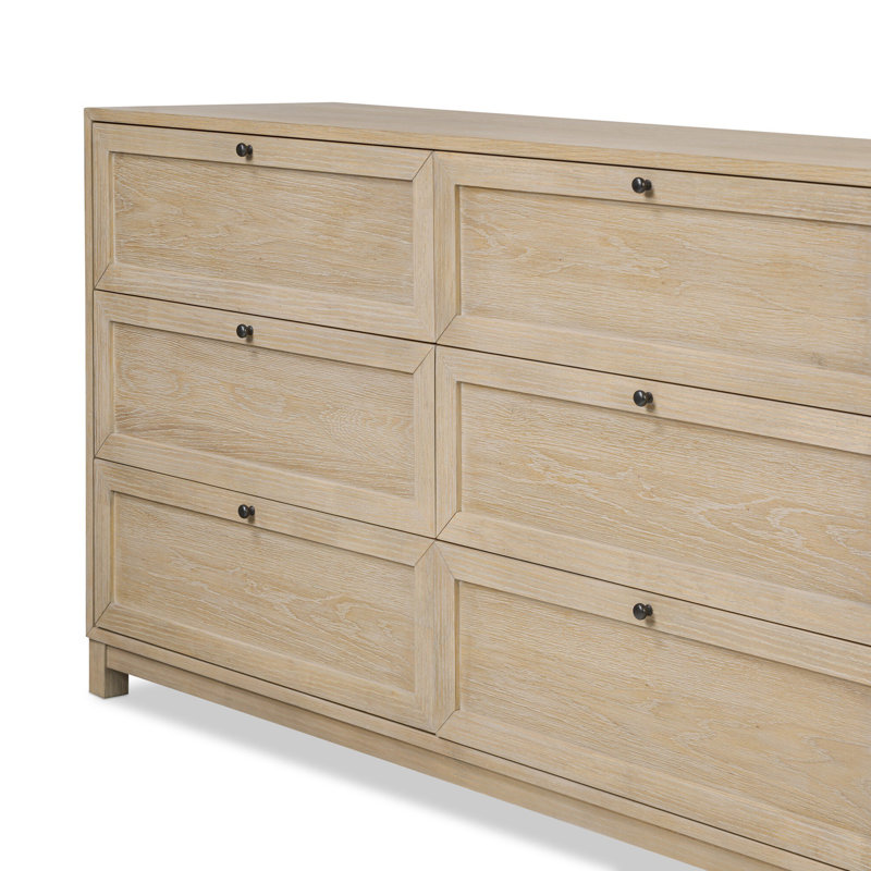 Millie 9 - Drawer Dresser, Light Bleach Oak Veneer