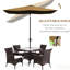 Parasol de patio rectangulaire de 6,5 pi x 10 pi, abat-jour de table d'extérieur avec manivelle et inclinaison, café, manivelle de protection pour parasol 50+, réglable 50