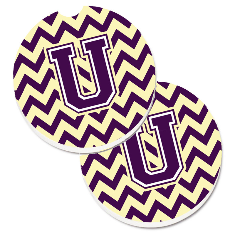 Sous-verre pour voiture, U, Mauve / doré