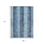 Tapis extérieur lavable rayé bleu et gris 9 pi x 12 pi Fabre