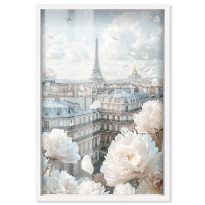 Décoration murale glamour pivoines au-dessus de Paris par Art Remedy