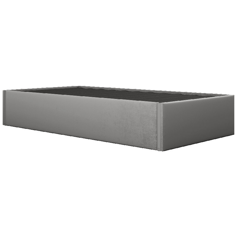 Sapan Upholstered Bed, Velvet Smoke Gray, Twin