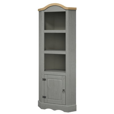 Bibliothèque de coin en bois massif H 74,02 "x l 29,06" Brannick