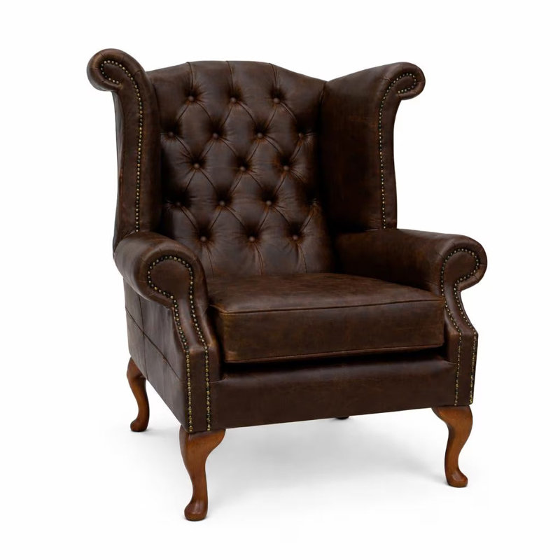Upholstered Accent Chair, Vintage Espresso