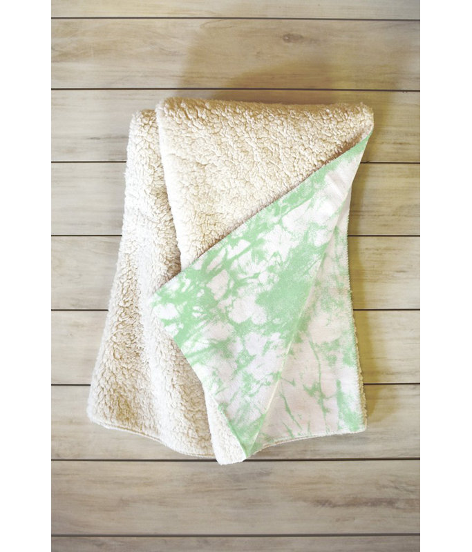 Couverture batik en grésilleté, L 60 po x l 50 po, Vert