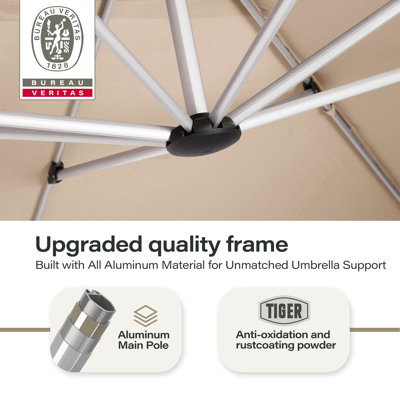 Parasol carré en porte-à-faux 10 pi 1 po Nevzeta