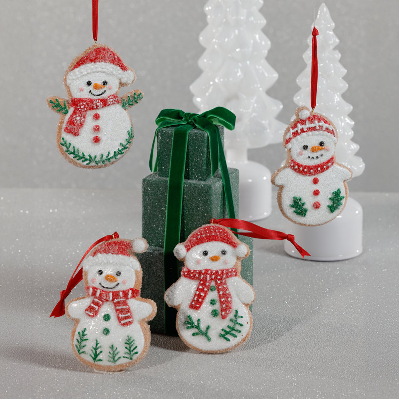 Ornement de Noël 5 po, Bonhomme de neige blanc
