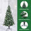  Sapin de Noël artificiel illuminé vert 82,7 po PVC et métal-694989472