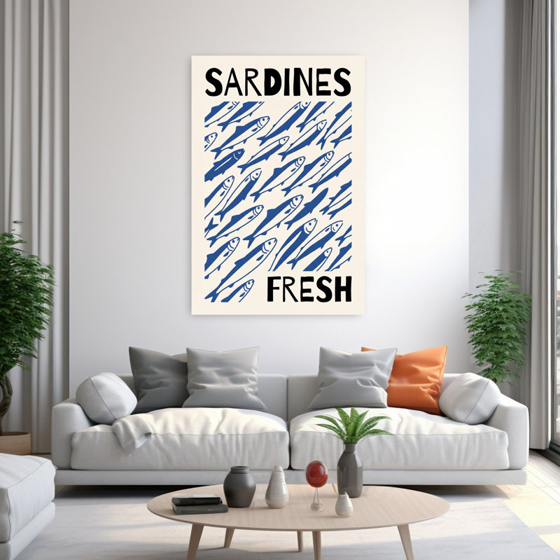 Art contemporain poisson contemporain, H 60 po x l 40 po