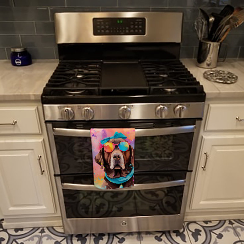 Chocolate Labrador Hippie Dawg Kitchen Towel