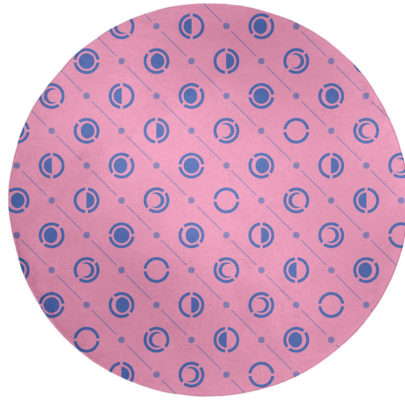 Chenille Geometric Indoor Rug, Round 5'