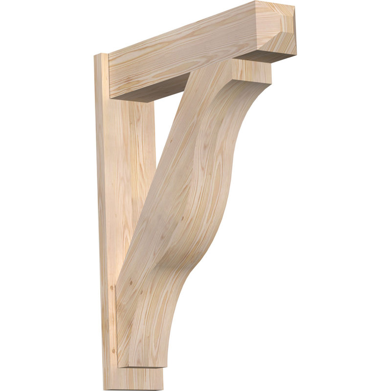 Persienne en bois rustique Funston Craftsman, Sapin Douglas de 6 po (sciage brut), P 12 po x H 16 po