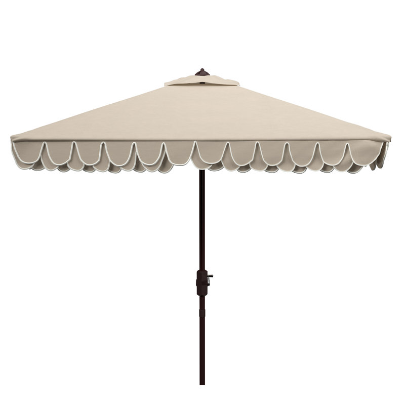 Parasol de marché festonné 90 po Taplow Faye, Beige / Blanc