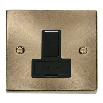 Antique Brass 13A Fused Connection Unit Switched