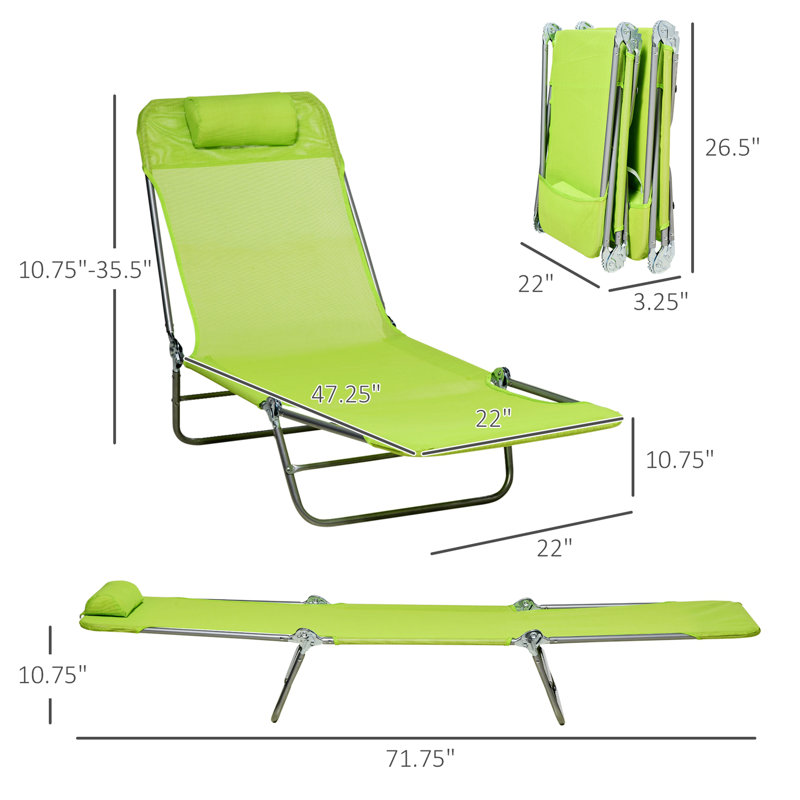 Chaise longue rembourrée Luchia, Vert